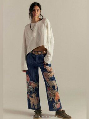 NWT We The Free Farm To Peach Jeans~ Barnyard Blue 🐥 🍑